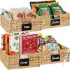 imageBest Choice Products Set of 4 9x12in Water Hyacinth Pantry Baskets Woven Organizers wChalkboard Label Chalk Marker  NaturalNatural