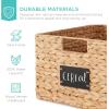 imageBest Choice Products Set of 4 9x12in Water Hyacinth Pantry Baskets Woven Organizers wChalkboard Label Chalk Marker  NaturalNatural