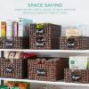 imageBest Choice Products Set of 4 9x12in Water Hyacinth Pantry Baskets Woven Organizers wChalkboard Label Chalk Marker  NaturalNatural