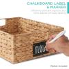imageBest Choice Products Set of 4 9x12in Water Hyacinth Pantry Baskets Woven Organizers wChalkboard Label Chalk Marker  NaturalNatural