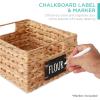 imageBest Choice Products Set of 4 9x12in Water Hyacinth Pantry Baskets Woven Organizers wChalkboard Label Chalk Marker  NaturalNatural