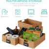 imageBest Choice Products Set of 4 9x12in Water Hyacinth Pantry Baskets Woven Organizers wChalkboard Label Chalk Marker  NaturalNatural