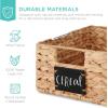 imageBest Choice Products Set of 4 9x12in Water Hyacinth Pantry Baskets Woven Organizers wChalkboard Label Chalk Marker  NaturalNatural