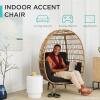 imageBest Choice Products Wicker Egg Chair Oversized Indoor Outdoor Lounger for Patio Backyard Living Room w 4 Cushions Steel Frame 440lb Capacity  IvorySage