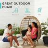 imageBest Choice Products Wicker Egg Chair Oversized Indoor Outdoor Lounger for Patio Backyard Living Room w 4 Cushions Steel Frame 440lb Capacity  IvorySage