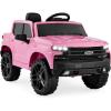 imageBest Choice Products 12V Licensed Chevrolet Silverado Ride On Truck Electric Car Toy wParent Remote Control Truck Bed Storage Bluetooth Speaker LED Lights 25 MPH Max Speed  PinkPink
