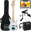 imageBest Choice Products 30in Beginners Electric Guitar Beginner Starter Kit w 5W Amplifier Strap Gig Bag Strings Picks  BlackPowder Blue