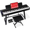 imageBest Choice Products 88Key Weighted Full Size Digital Piano Electronic Keyboard Set for All Experience Levels wUStand 3 Sustain Pedal Unit Stool Keyboard Cover 2 Headphone Jacks