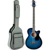 imageBest Choice Products Acoustic Electric Bass Guitar Full Size 4 String Fretted Bass Guitar wPadded Gig Bag  BlueBlue