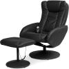 imageBest Choice Products Faux Leather Electric Massage Recliner wStool Footrest Ottoman Remote Control 5 Heat ampamp Massage Modes Side Pockets  BlackBlack