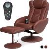 imageBest Choice Products Faux Leather Electric Massage Recliner wStool Footrest Ottoman Remote Control 5 Heat ampamp Massage Modes Side Pockets  BlackBrown