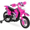 imageBest Choice Products Kids 6V Ride On Motorcycle wTreaded Tires Working Headlights 2mph Top Speed Training Wheels Realistic Sounds Music Battery Charger  OrangeHot Pink