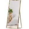 imageBest Choice Products Large 65x22in Full Length Mirror Rectangular Hanging ampamp Leaning Floor Mirror for Bedroom Living Room Vertical Horizontal wHigh Clarity Beveled Edges AntiBlast Film  GoldGold