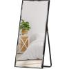 imageBest Choice Products Large 65x22in Full Length Mirror Rectangular Hanging ampamp Leaning Floor Mirror for Bedroom Living Room Vertical Horizontal wHigh Clarity Beveled Edges AntiBlast Film  GoldBlack