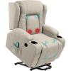 imageBest Choice Products Modern Linen Electric Power Lift Chair Recliner Massage Chair Adjustable Furniture for Back Legs w 3 Positions USB Port Heat Cupholders EasytoReach Button  GrayGreige