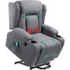 imageBest Choice Products Modern Linen Electric Power Lift Chair Recliner Massage Chair Adjustable Furniture for Back Legs w 3 Positions USB Port Heat Cupholders EasytoReach Button  GrayGrey