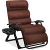 imageBest Choice Products Oversized Zero Gravity Chair Folding Outdoor Patio Recliner XL Anti Gravity Lounger wRemovable Cushion Cup Holder Side Tray 350lb Capacity  Graphite BlueWoodland Brown