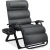imageBest Choice Products Oversized Zero Gravity Chair Folding Outdoor Patio Recliner XL Anti Gravity Lounger wRemovable Cushion Cup Holder Side Tray 350lb Capacity  Graphite BlueFossil Gray