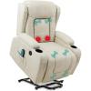 imageBest Choice Products PU Leather Electric Power Lift Chair Recliner Massage Chair Adjustable Furniture for Back Legs w 3 Positions USB Port Heat Cupholders EasytoReach Side Button  BlackBeige