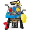 imageBest Choice Products Pretend Play Kids Workbench Childs Construction Toy Set for Child Development w 150 Accessories Electric Drill Storage Shelf Hard Hat Goggles Play Tool Set