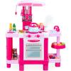 imageBest Choice Products Pretend Play Kitchen Toy Set for Kids with Water Vapor Teapot 34 Accessories Sounds Realistic Design Utensils Oven Food Sink  Pink