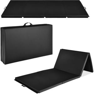 imageBest Choice Products 10ftx4ftx2in Folding Gym Mat 4Panel Exercise Gymnastics Aerobics Workout Fitness Floor Mats wCarrying HandlesBlack