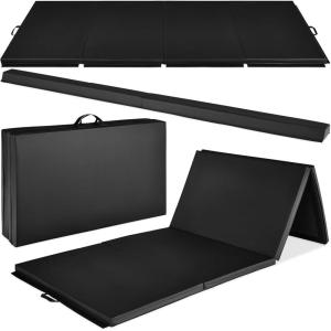 imageBest Choice Products 10ftx4ftx2in Folding Gym Mat 4Panel Exercise Gymnastics Aerobics Workout Fitness Floor Mats wCarrying HandlesBlack wBlack