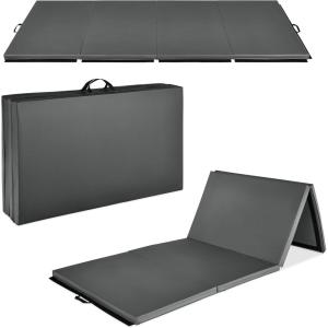 imageBest Choice Products 10ftx4ftx2in Folding Gym Mat 4Panel Exercise Gymnastics Aerobics Workout Fitness Floor Mats wCarrying HandlesCharcoal