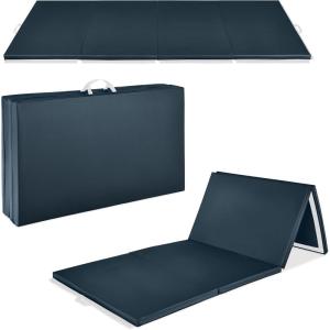 imageBest Choice Products 10ftx4ftx2in Folding Gym Mat 4Panel Exercise Gymnastics Aerobics Workout Fitness Floor Mats wCarrying HandlesEclipse
