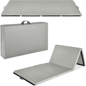 imageBest Choice Products 10ftx4ftx2in Folding Gym Mat 4Panel Exercise Gymnastics Aerobics Workout Fitness Floor Mats wCarrying HandlesGray