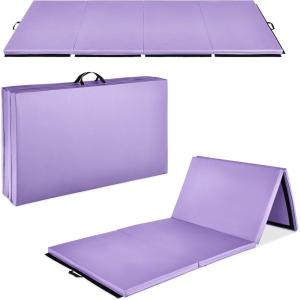 imageBest Choice Products 10ftx4ftx2in Folding Gym Mat 4Panel Exercise Gymnastics Aerobics Workout Fitness Floor Mats wCarrying HandlesPurple