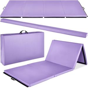 imageBest Choice Products 10ftx4ftx2in Folding Gym Mat 4Panel Exercise Gymnastics Aerobics Workout Fitness Floor Mats wCarrying HandlesPurple wBeam