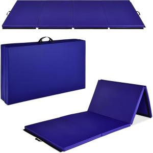 imageBest Choice Products 10ftx4ftx2in Folding Gym Mat 4Panel Exercise Gymnastics Aerobics Workout Fitness Floor Mats wCarrying HandlesRoyal Blue