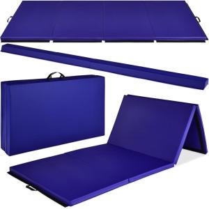imageBest Choice Products 10ftx4ftx2in Folding Gym Mat 4Panel Exercise Gymnastics Aerobics Workout Fitness Floor Mats wCarrying HandlesRoyal Blue wBeam