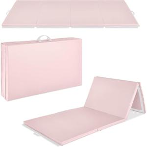 imageBest Choice Products 10ftx4ftx2in Folding Gym Mat 4Panel Exercise Gymnastics Aerobics Workout Fitness Floor Mats wCarrying HandlesSmoky Quartz