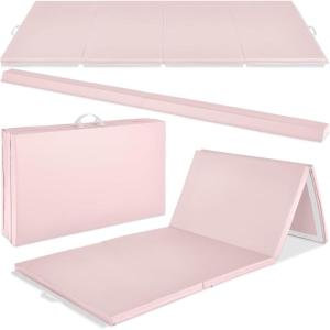 imageBest Choice Products 10ftx4ftx2in Folding Gym Mat 4Panel Exercise Gymnastics Aerobics Workout Fitness Floor Mats wCarrying HandlesSmoky Quartz wBeam