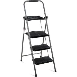 imageBest Choice Products 3Step Ladder with Tool Tray Portable Folding Wide AntiSlip Step Stool Hand Grip for Home and Office 330lb Capacity