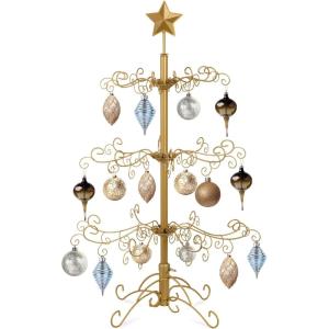 imageBest Choice Products 3ft Wrought Iron Ornament Display Christmas Tree wEasy Assembly and Stand  GoldGold