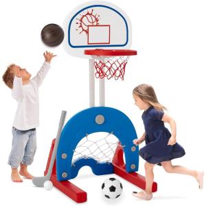 imageBest Choice Products 3in1 Toddler Basketball Hoop Sports Activity CenterWhite With Golf