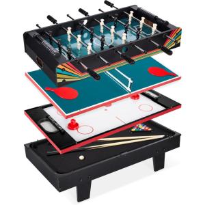 imageBest Choice Products 4in1 Multi Game Table Childrens Combination Arcade Set for Home Play Room Rec Room wPool Billiards Air Hockey Foosball and Table TennisArcade