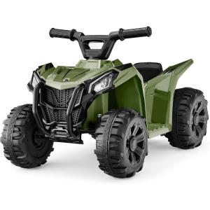 imageBest Choice Products 6V Kids Ride On Toy 4Wheeler Quad ATV Play Car w 18MPH Max Speed Treaded Tires Rubber Handles PushButton Accelerator  GreenArmy Green