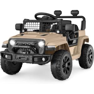 imageBest Choice Products 6V Kids Ride On Toy Mini Truck Electric Play Car wParent Remote Control 4Wheel Suspension LED Lights 2 Speeds Functional Horn 31MPH Max Speed  SandSand