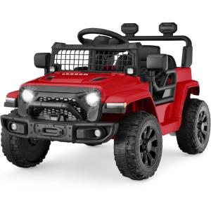 imageBest Choice Products 6V Kids Ride On Toy Mini Truck Electric Play Car wParent Remote Control 4Wheel Suspension LED Lights 2 Speeds Functional Horn 31MPH Max Speed  SandRed
