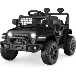 imageBest Choice Products 6V Kids Ride On Toy Mini Truck Electric Play Car wParent Remote Control 4Wheel Suspension LED Lights 2 Speeds Functional Horn 31MPH Max Speed  SandBlack