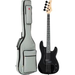 imageBest Choice Products Full Size Beginner 4String Electric Bass Guitar Wooden PBStyle Bass Starter Set wPadded Carrying Case  BlackWhiteBlackBlack