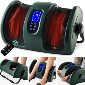 imageBest Choice Products Heated Shiatsu Foot Massager for Pain Relief Plantar Fasciitis Neuropathy Blood Circulation wCompact Design  Satin BlackDark Green