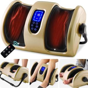 imageBest Choice Products Heated Shiatsu Foot Massager for Pain Relief Plantar Fasciitis Neuropathy Blood Circulation wCompact Design  Satin BlackGold
