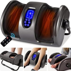 imageBest Choice Products Heated Shiatsu Foot Massager for Pain Relief Plantar Fasciitis Neuropathy Blood Circulation wCompact Design  Satin BlackGray