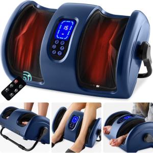 imageBest Choice Products Heated Shiatsu Foot Massager for Pain Relief Plantar Fasciitis Neuropathy Blood Circulation wCompact Design  Satin BlackNavy Blue