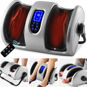 imageBest Choice Products Heated Shiatsu Foot Massager for Pain Relief Plantar Fasciitis Neuropathy Blood Circulation wCompact Design  Satin BlackSilver